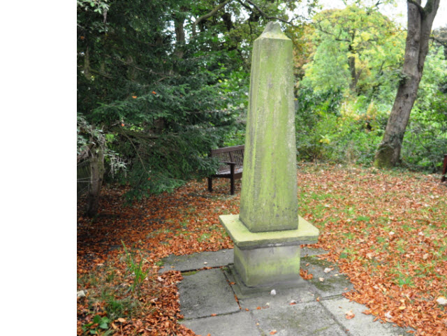 Monument south of Bispham Hall